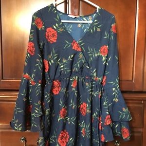 (SALE) Blue Floral Dress